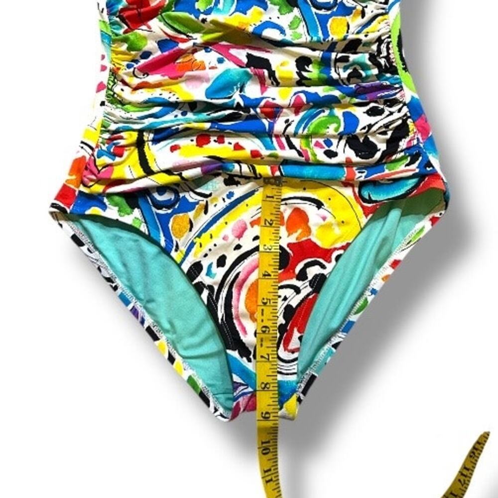 Anne Cole Twist Front Shirred One Piece Swimsuit Size 10 - Picture 10 of 17